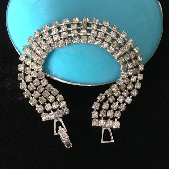 Vintage Multi Strand Rhinestone Bracelet - Picture 16 of 16